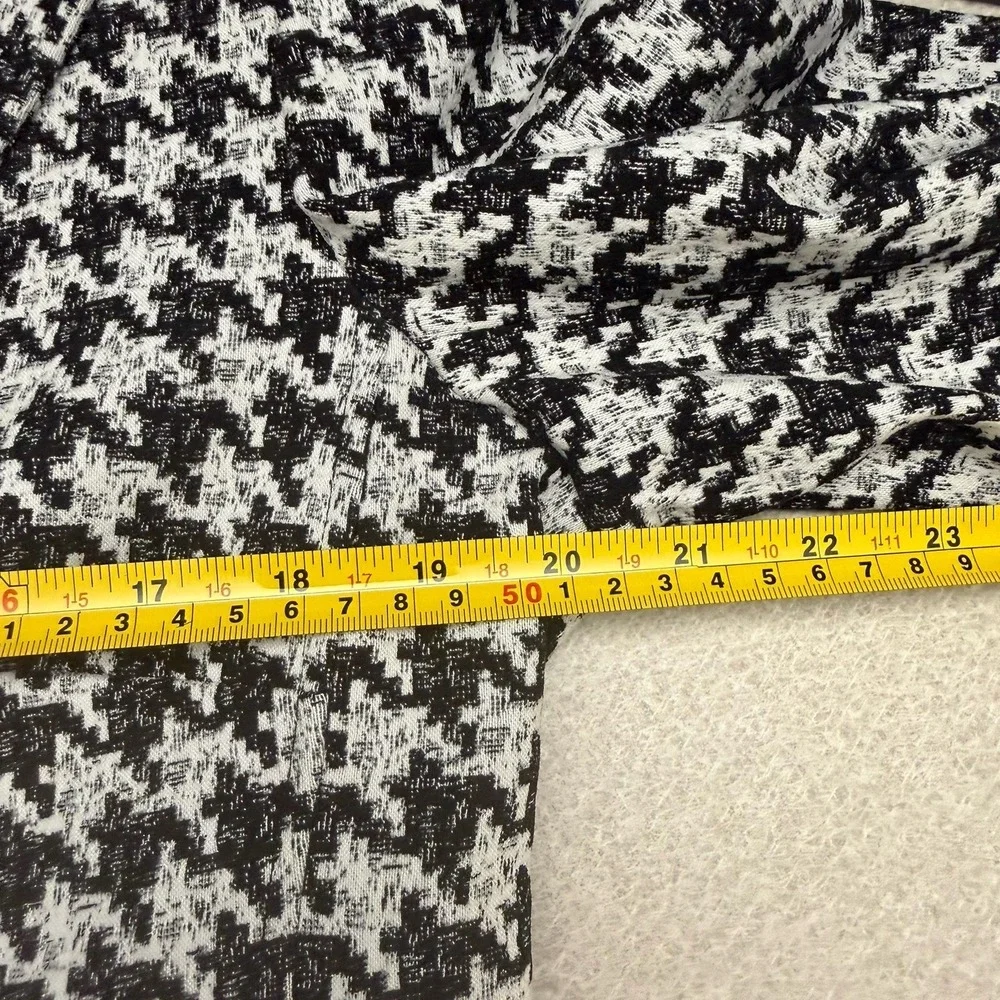 Kasper Houndstooth Blazer Jacket Black White‎ Lined Long Sleeve Women's Size 12
